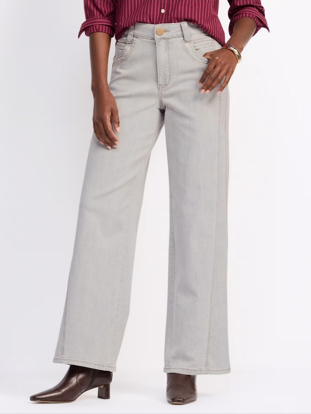 NWT Democracy Skyrise Wide Leg Jeans Distressed Gray Size 14 NEW High Rise